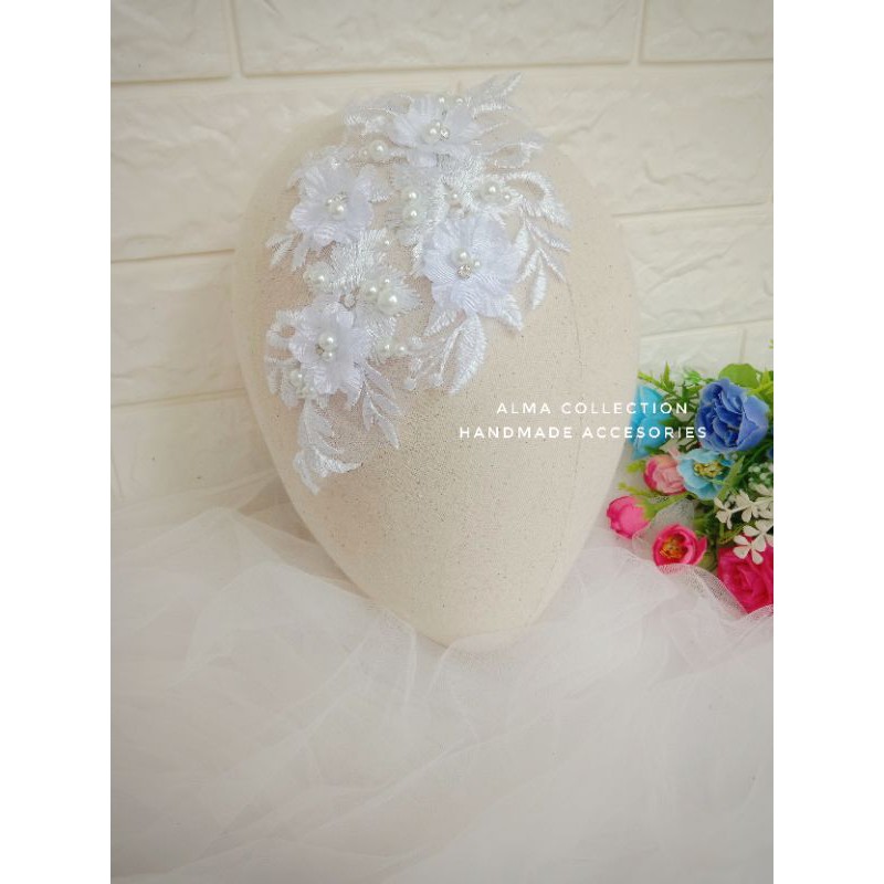 (COD) Headpiece simple/aksesoris pengantin/ hiasan hijab