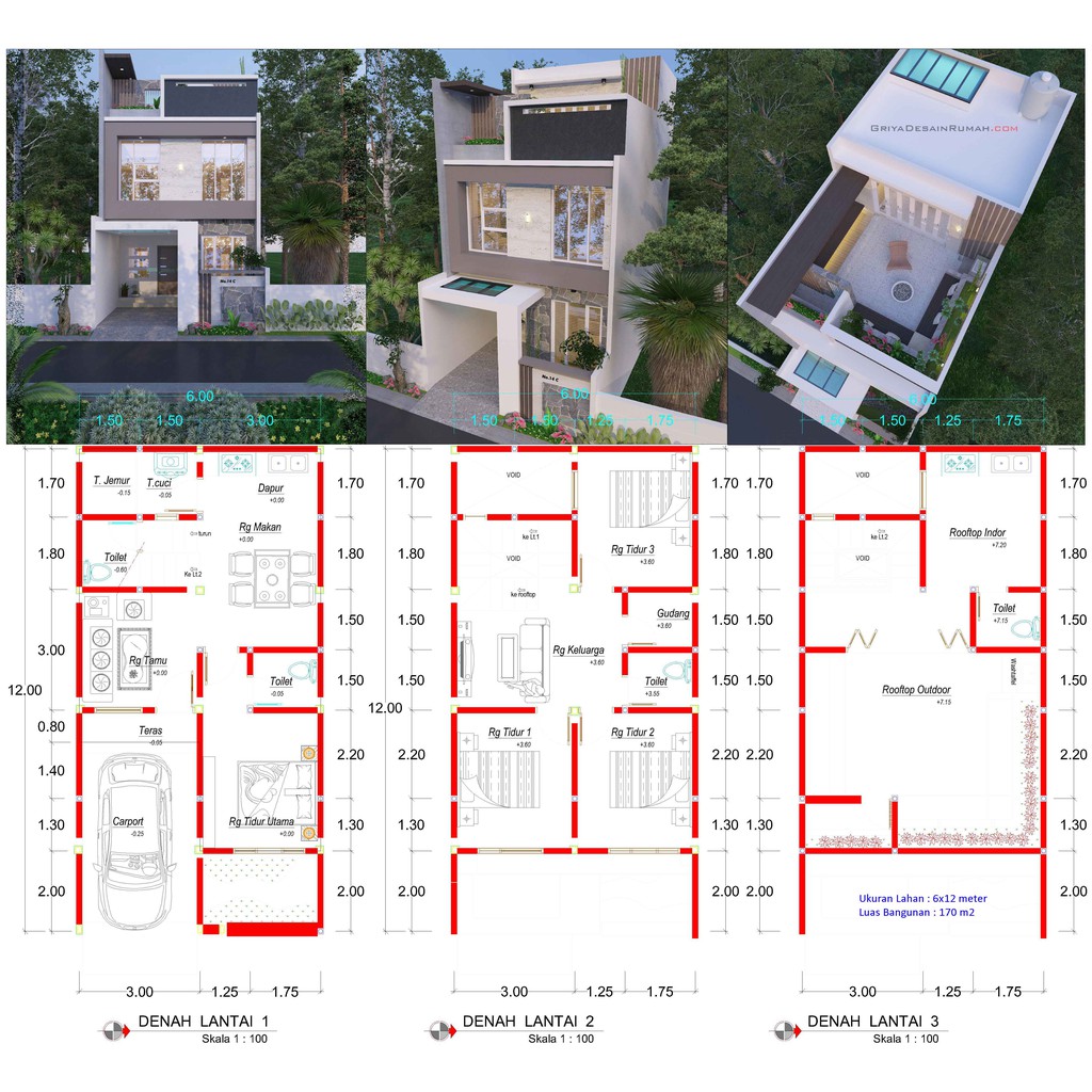 Jual Desain Rumah Minimalis Modern Denah Lebar 6 Meter 3 Lantai Dengan Rooftop Indonesia Shopee Indonesia Jual Desain Rumah Minimalis Modern Denah Lebar 6 Meter 3 Lantai Dengan Rooftop Indonesia Shopee Indonesia