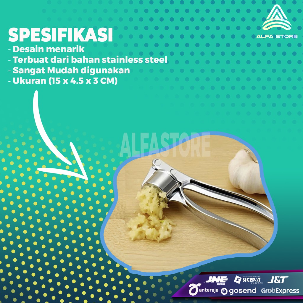 Alat Penghancur Bawang Lebih Mudah Stainless Steel Garlic Pressure