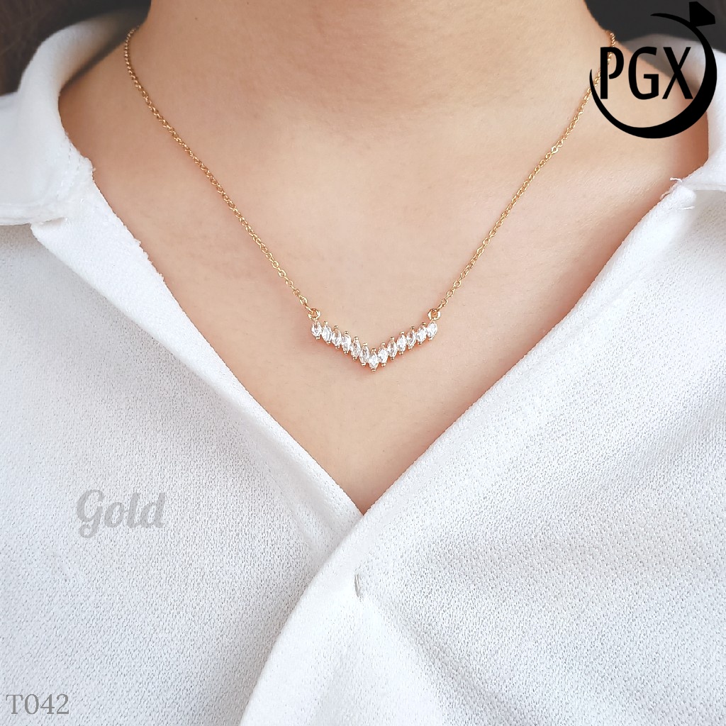 PGX Kalung Fuji Titanium Anti Karat Aksesoris Wanita T051