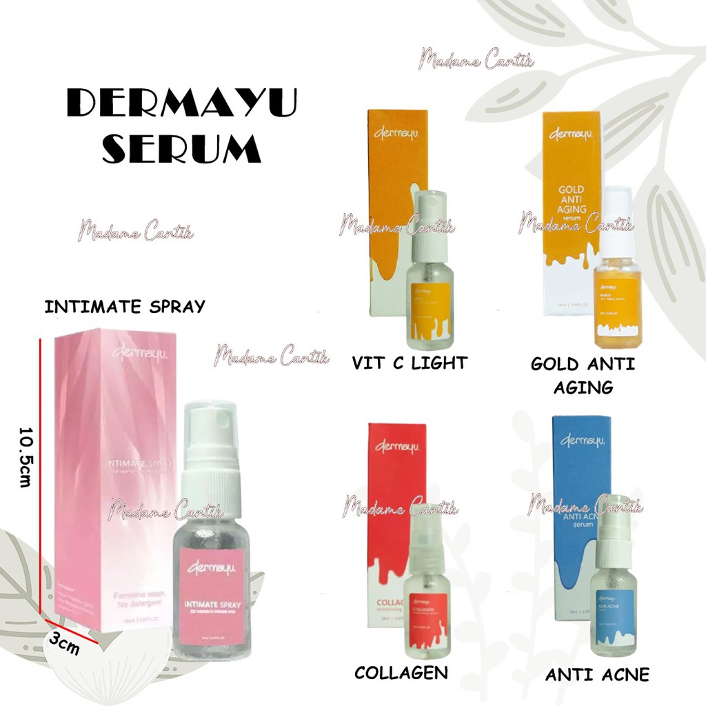 ✿ MADAME ✿ DERMAYU SERUM GOLD VIT C ANTI AGING COLLAGEN INTIMATE SPRAY ANTI ACNE BPOM