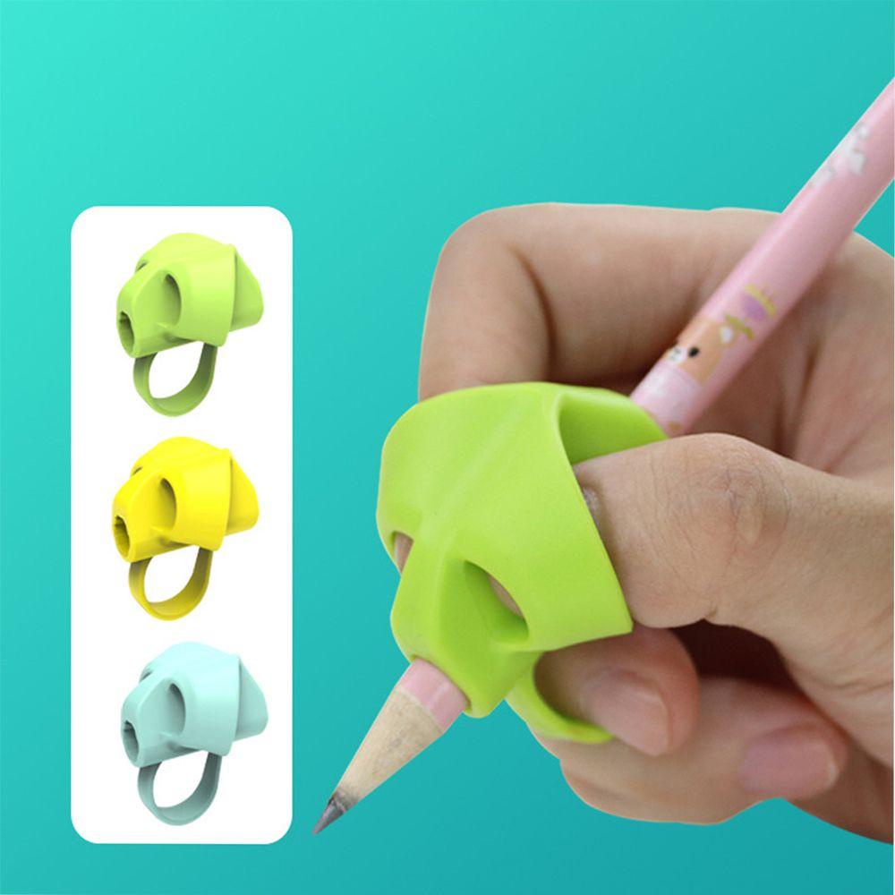 Agustina Perangkat Koreksi Postur Tubuh Silikon 10Pcs/Set Alat Tulisan Anti Miopia Tiga Jari Pensil Pena Aid Grip