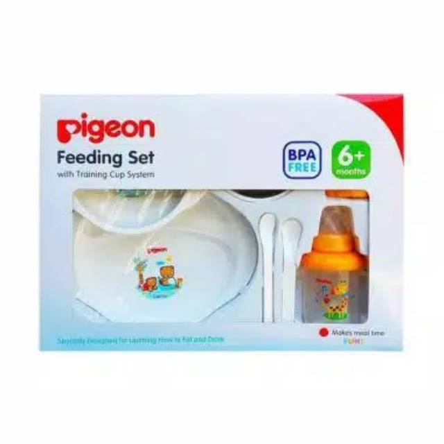 Pigeon feeding set with training cup