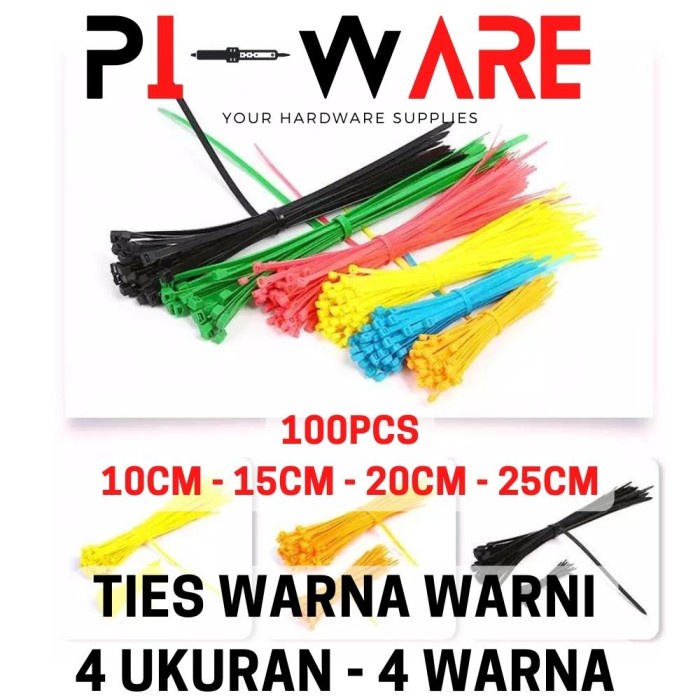 Kabel Tie Set 100 Pcs CABLE TIE 3x100 3x150 4x200 4x250 WARNA CAMPUR