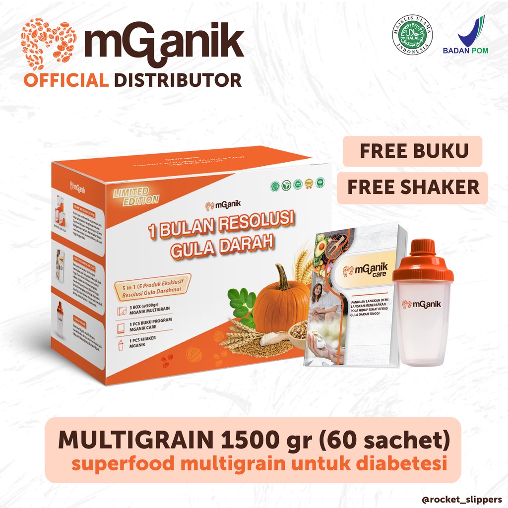 MGANIK Multigrain Superfood Sereal Untuk Diabetes 1500 gr - 60 sachet