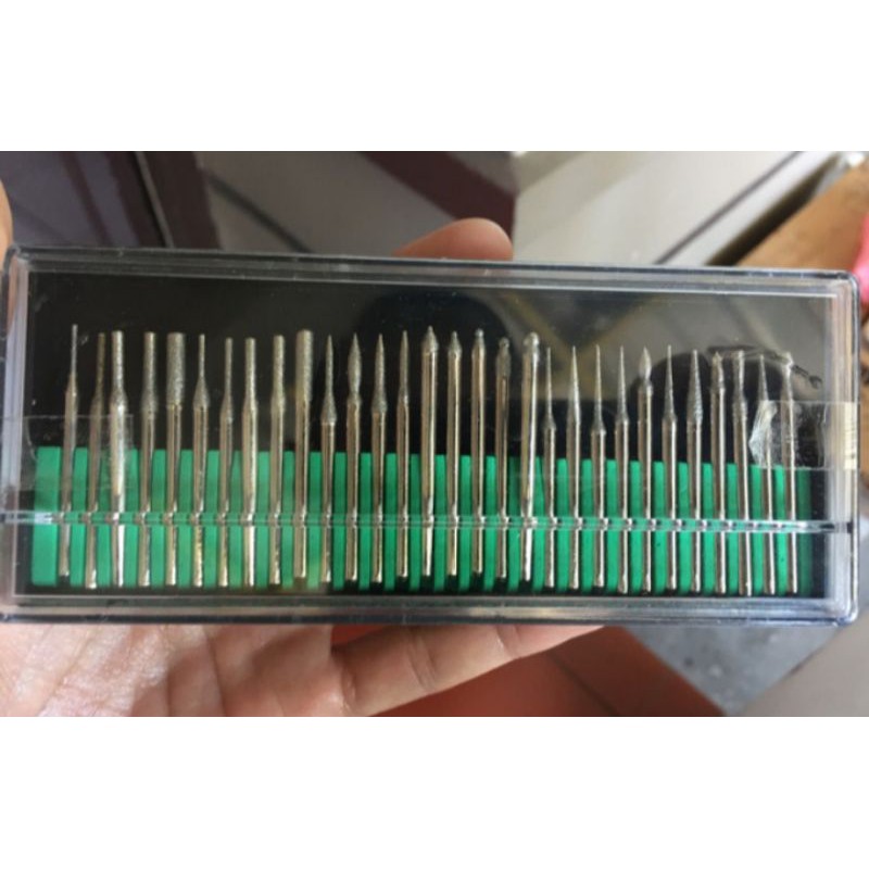 mata bor ukir mini grinder 30pcs Mata ukir akrilik pvc mika  2.3mm isi 30 biji