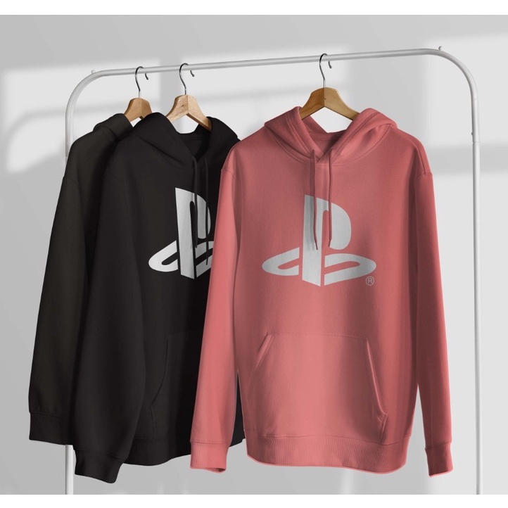 Sweater Hoodie Motif PS Bahan Fleece Tebal Premium Pria Wanita