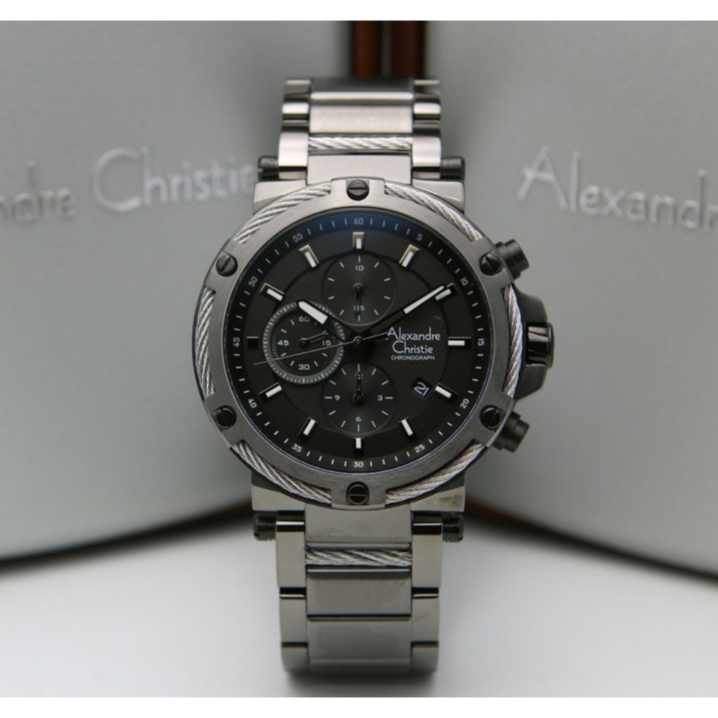 Alexandre Christie AC6561 Original Jam Tangan Pria Stainless Full Black