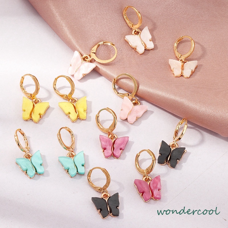 Korean Fashion Kalung Kupu-kupu Kalung Rantai Wanita Aesthetic Butterfly Necklace Anting-Won