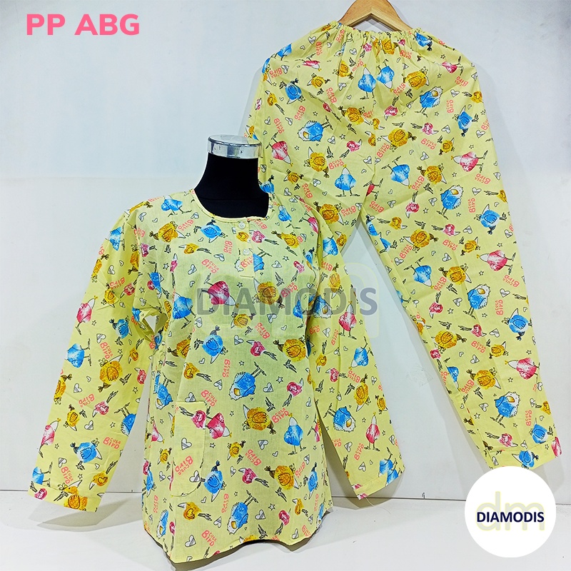 Baju Tidur Merlin ABG Dewasa Lengan Panjang Setelan Baju Tidur Wanita Bahan Katun LD102 PP ABG