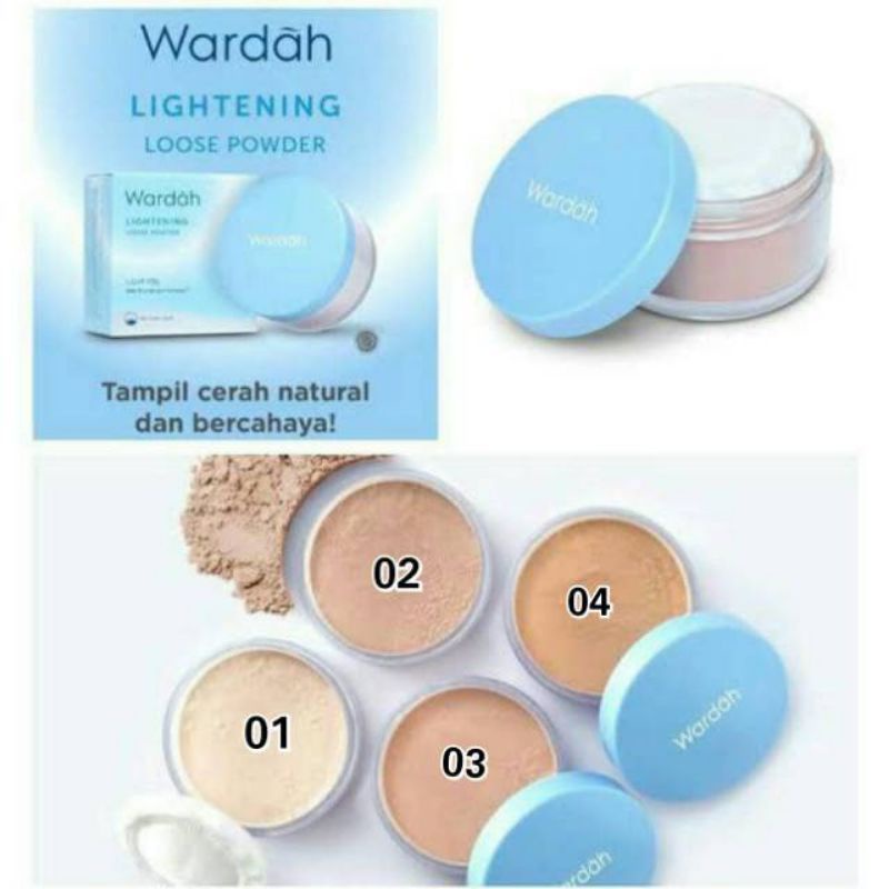 ORIGINAL 100% Wardah Lightening Loose Powder / Bedak Tabur 20gr - Ori Bedak Kecantikan Makeup Kosmet
