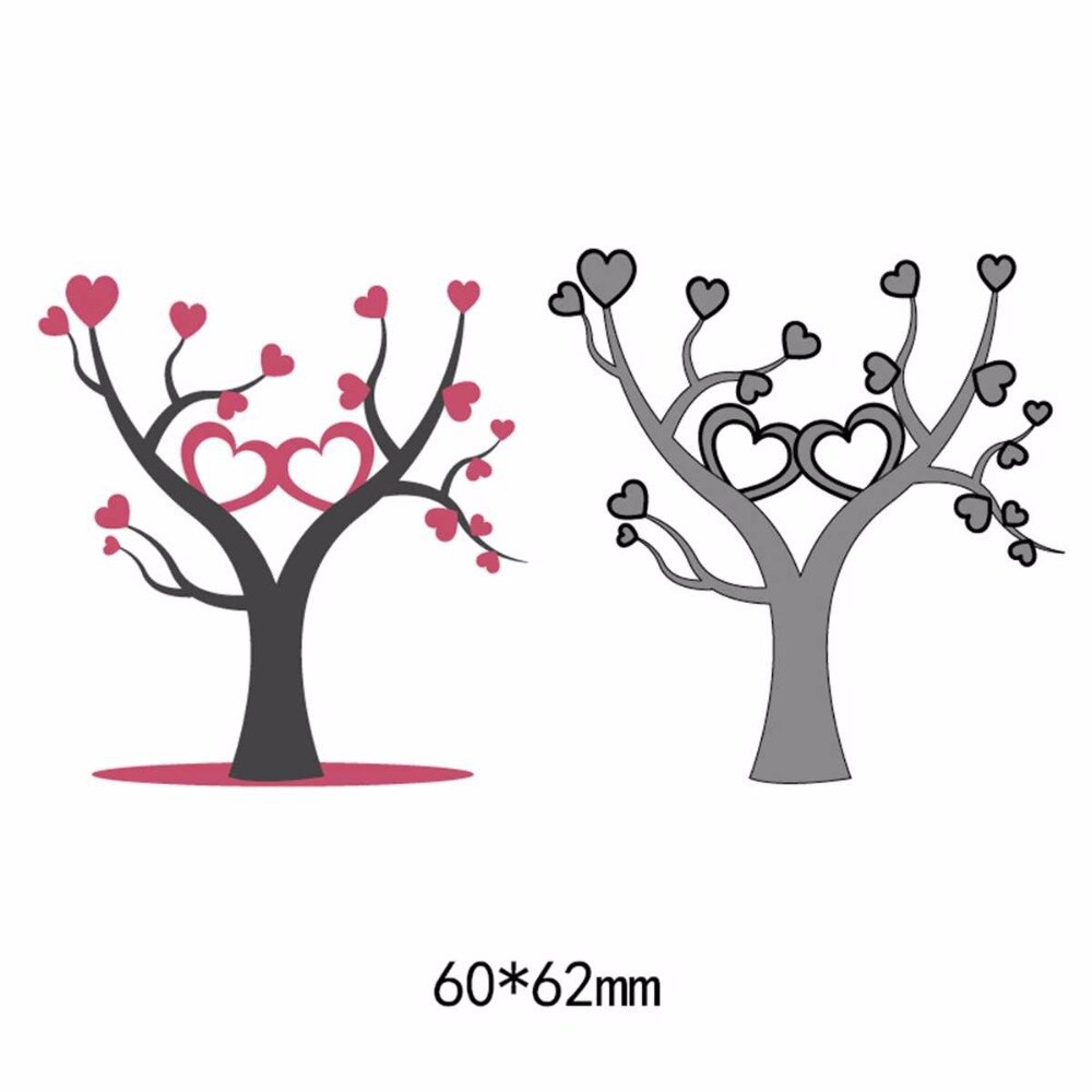 

Free Ongkir Flower and heart tree Craft Card metal steel Cutting Dies Scrapbooking Stencils For