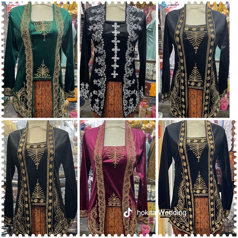 Kebaya Kutubaru Bludru Bordir