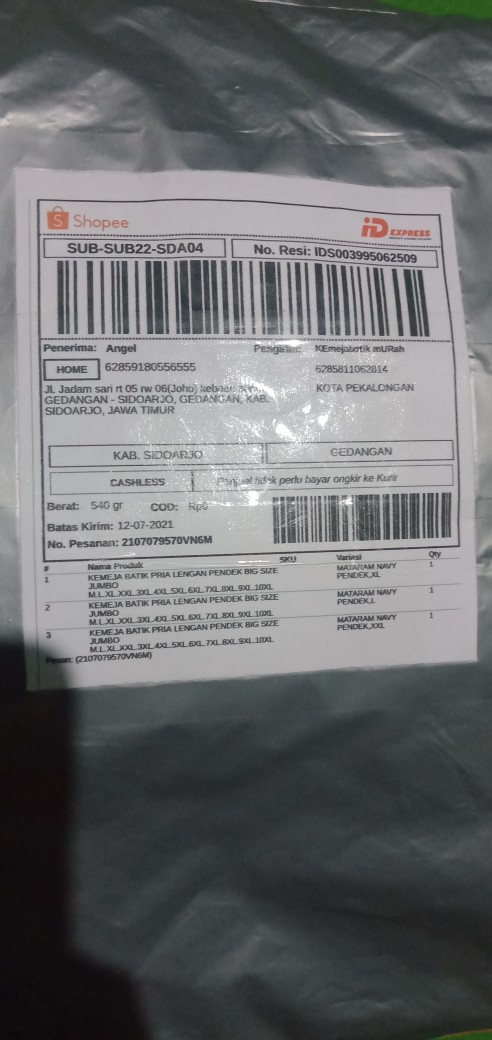 Kemeja Batik Pria Lengan Pendek Big Size Jumbo M.l.xl.xxl.3xl.4xl.5xl.6xl.7xl.8xl.9xl.10xl