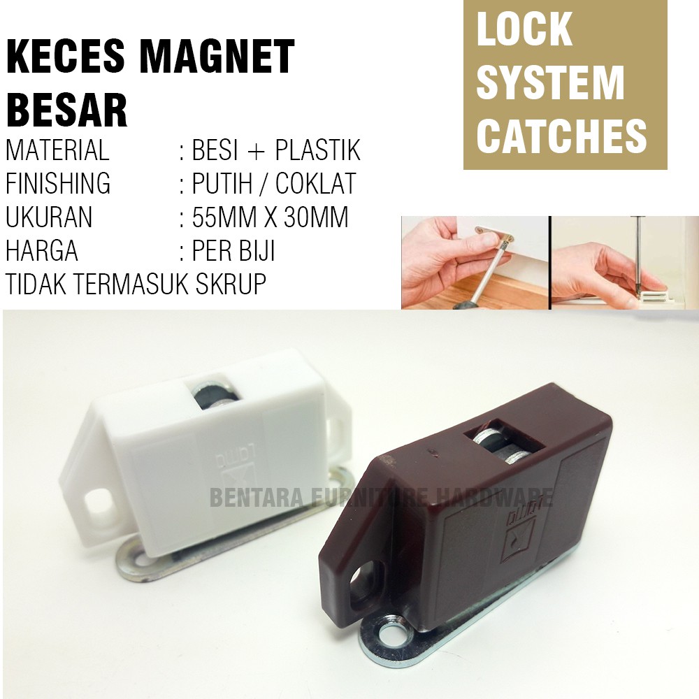 55MM Large Door Magnetic Catches / Slot Magnet Pintu Kayu Besar