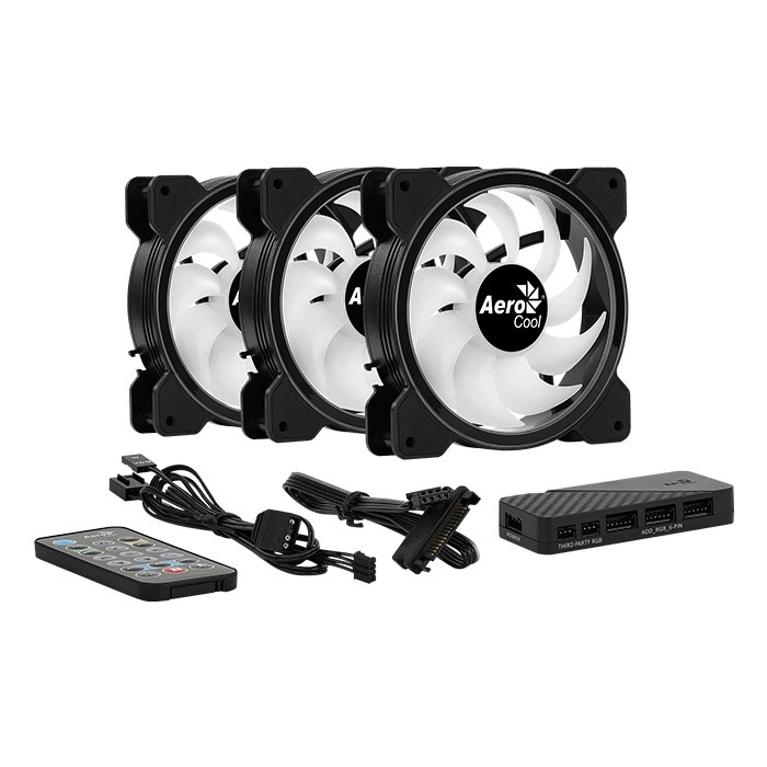 Aerocool Saturn 12F ARGB Pro 12CM Fan - 3 Pcs Fan + Hub + Remote