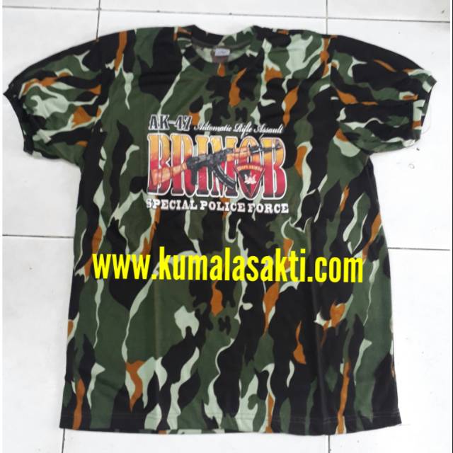 Kaos Loreng Brimob Oblong Sablon Besar