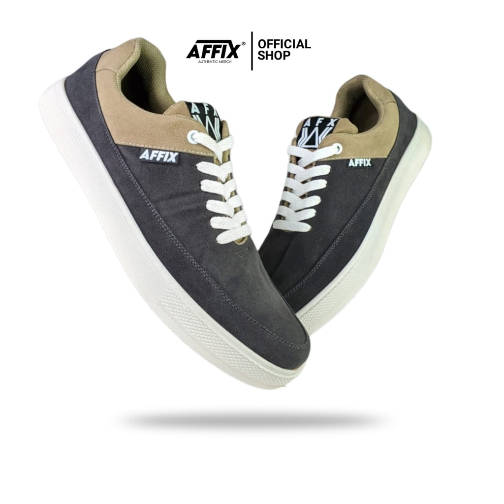 Affix Authentic Merch | Sepatu Sneakers Pria Casual Terbaru Brand Lokal Original AFX 007 | Warna Abu