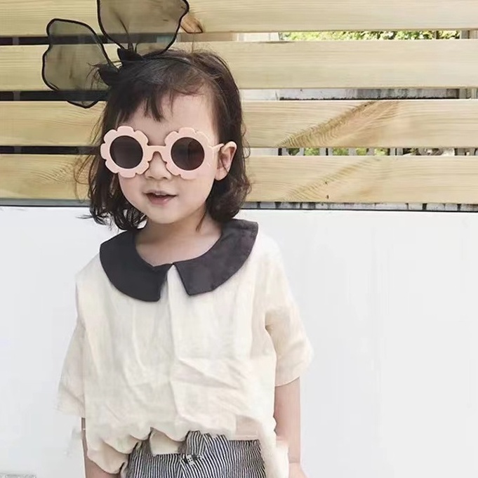 Kacamata Anak Bunga Daisy Transparan Anti Uv Korean Fashion Import