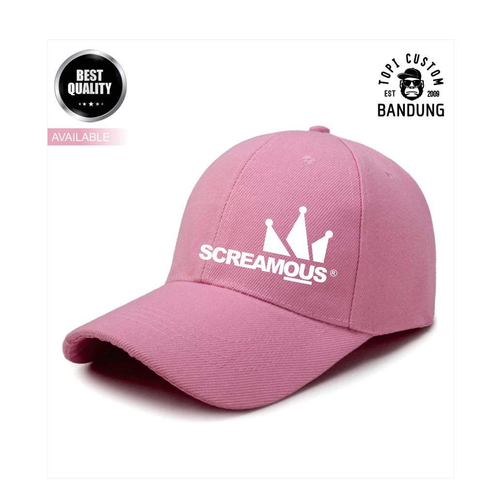 Topi Baseball  SCREAMOUS Pria Wanita Topi Jaring Jala SCREAMOUS Baseball Cap Bisa Tulis Nama Bisa COD Gratis Masker Original High Premium Quality