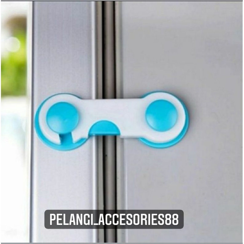 PENGAMAN LEMARI LACI PINTU PERABOTAN PENGAIT LACI SAFETY LOCK -- PELANGI ACCESORIES88