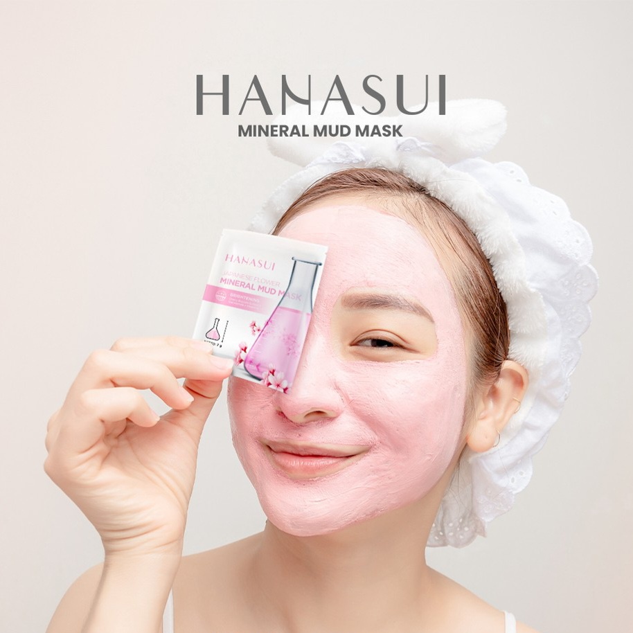 HANASUI MINERAL MUD MASK - TERDAFTAR BPOM - MASKER WAJAH HANASUI - MASKER LUMPUR - MASKER MUKA