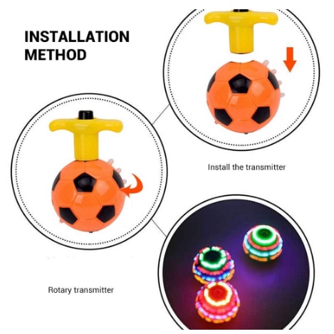 FootBall Spining Top Bola Mainan Anak LED + Music / Mainan Gangsing Bola