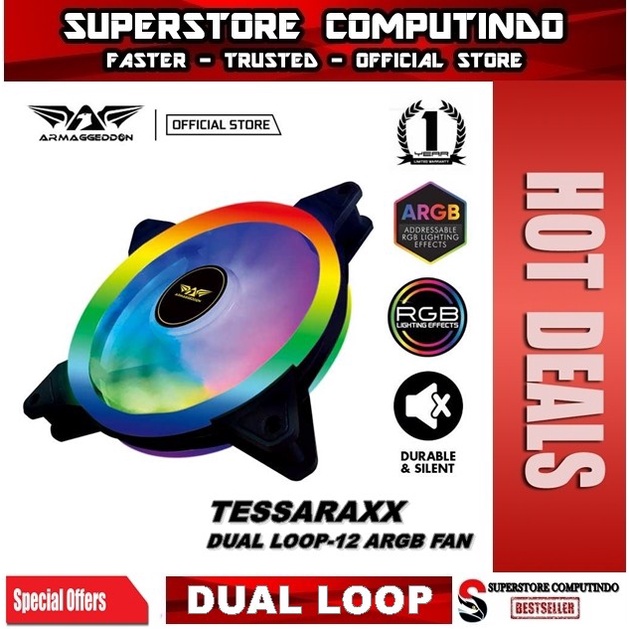 Armaggeddon-Tessaraxx Dual Loop ARGB Fan | Support Aura Sync