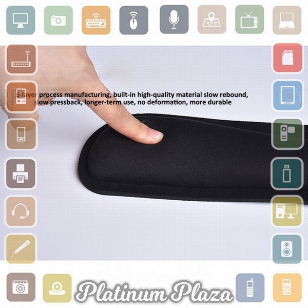 Sovawin Ergonomic Keyboard Wrist Rest Pad Support Memory Foam - SH-JPD - Black`23IE69-