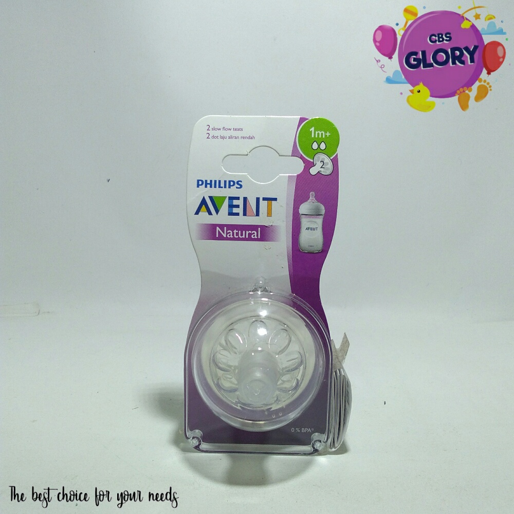 Karet Dot Bayi Philips Avent Natural 0m+ , 1m+,3+m, 6m+ Isi 2 Pcs/Niple Botol Avent Natural