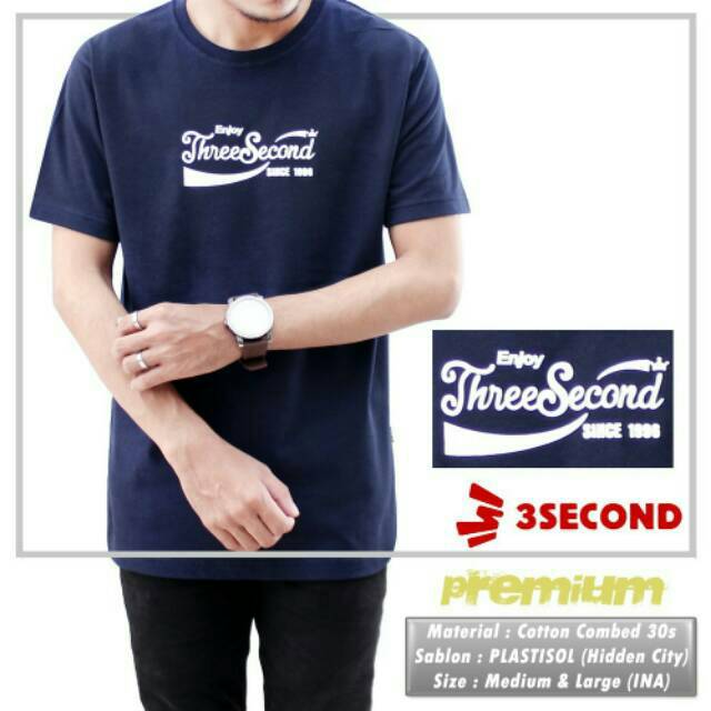 Kaos distro threesecond pria three second