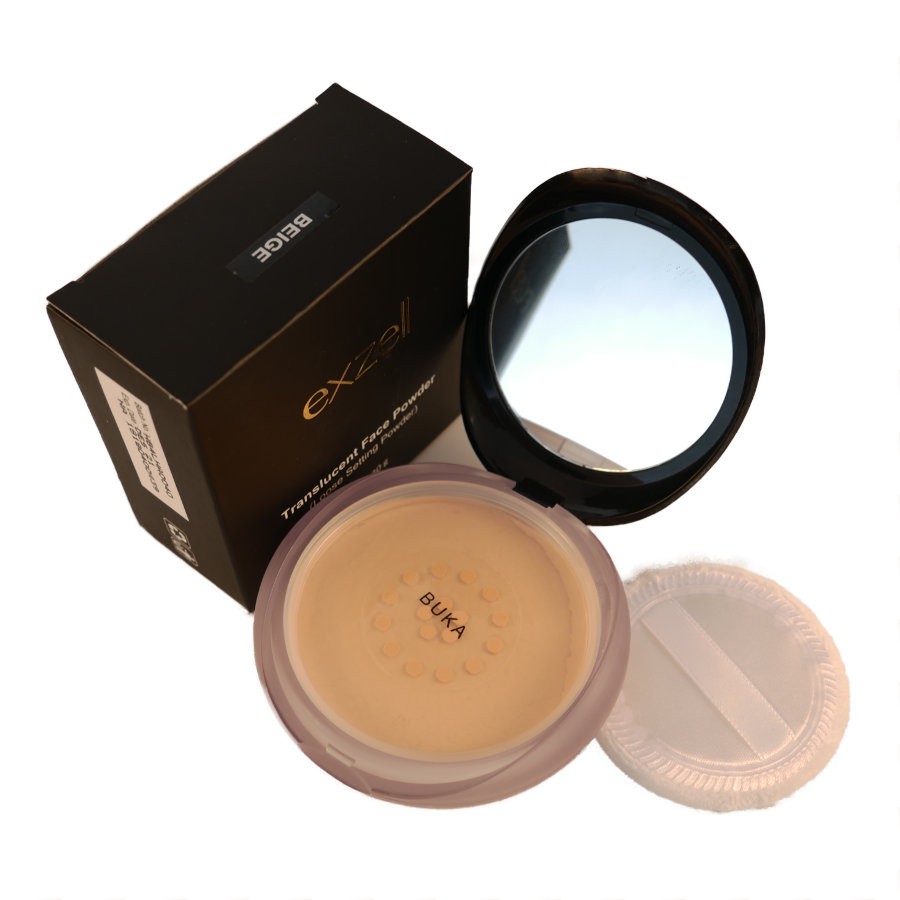 Bedak Tabur Translucent Face Powder Exzell 30g. Beige