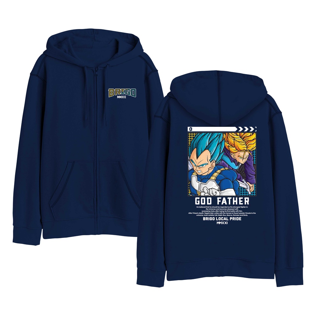 BRIGO Zipper Jumper Hoodie VEGETA II Sweater Hoodie Resleting BRIGO VEGETA Sablon DTF Fleece Cotton II SIZE M-XXL (Pria &amp; Wanita) Free stiker&amp;Gantungan Kunci