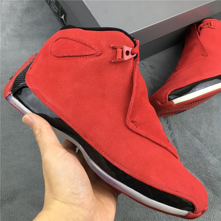 retro 18 red suede