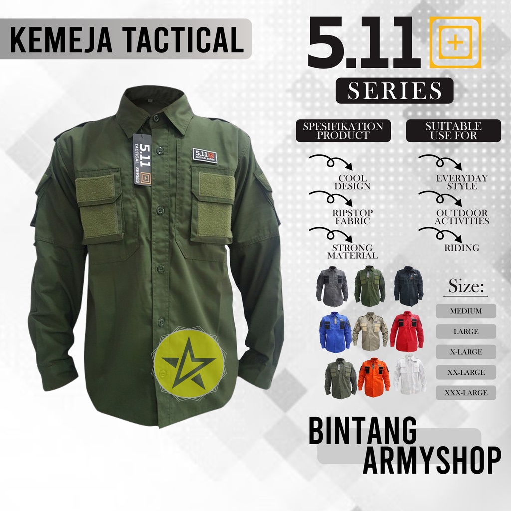 Kemeja Tactical Lapangan pdl 511 | kemeja pria | kemeja pdl tangan panjang | kemeja tactikal | kemeja outdoor | kemeja lapangan