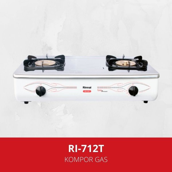 Rinnai Kompor Gas 2 Tungku RI712T Kompor Turbo RI712T Warna Putih