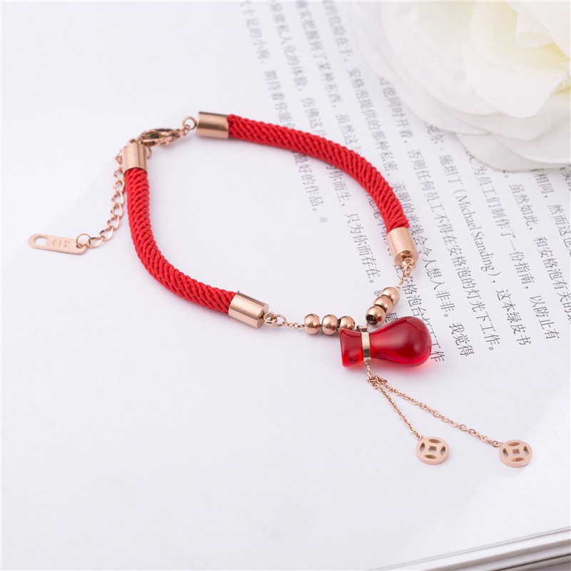 Gelang Keberuntungan Titanium Import Korea Cocok Hadiah GK068 charm