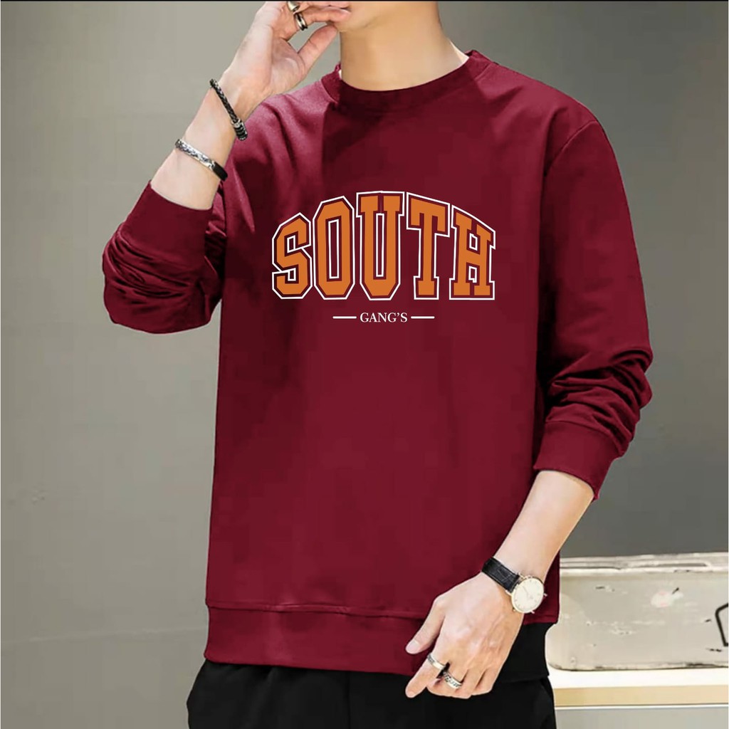 BISA COD-BAJU SWEATER SOUTH/SWEATER PRIA/SWEATER TEBAL