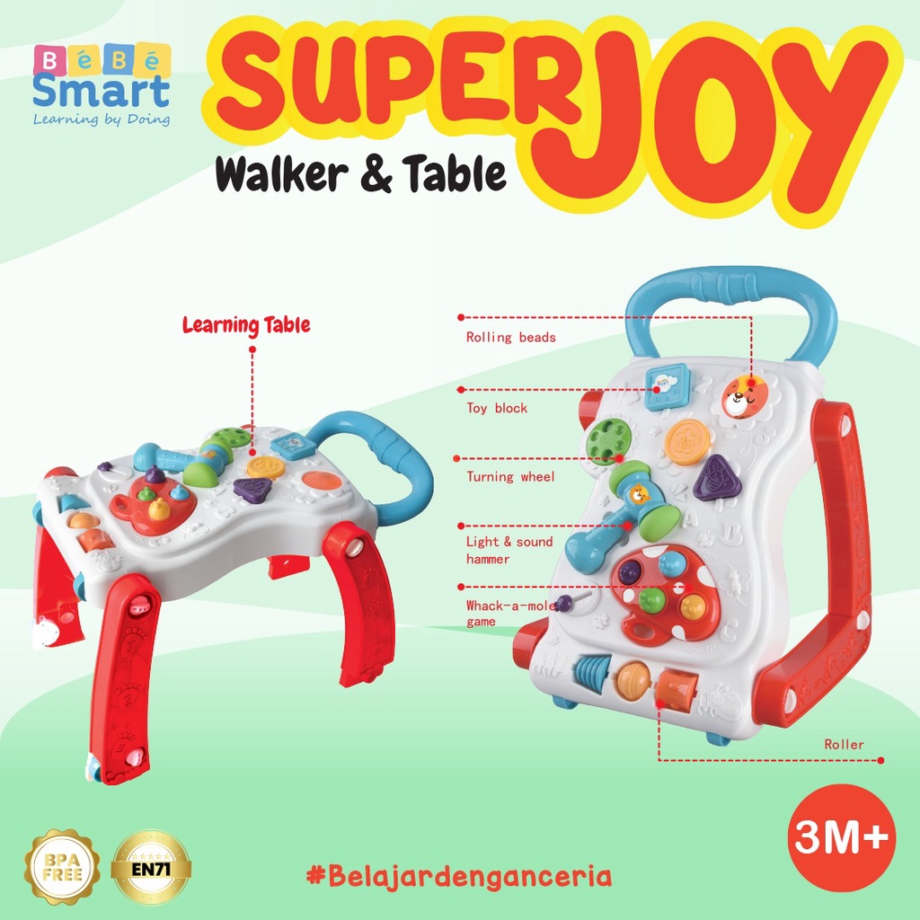 SPD57 BEBE SMART SUPER JOY WALKER &amp; TABLE MAINAN TABLE WALKER ANAK