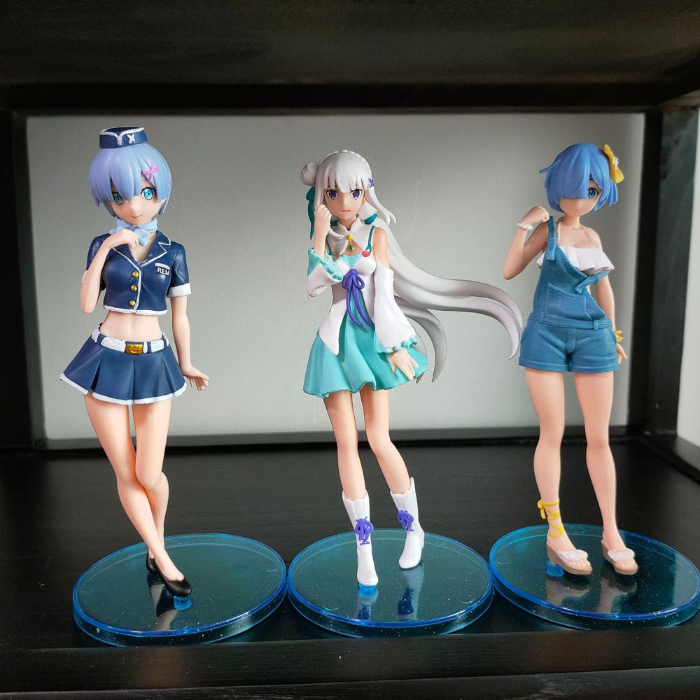 Needway  Christmas Gift Rem Action Figure 6Pcs/Set Rem Swimsuit Figure Re:Life In A Different World From Zero Girl Figure Figure Toys 17CM Birthday Present Collection PVC Rem Anime Figure