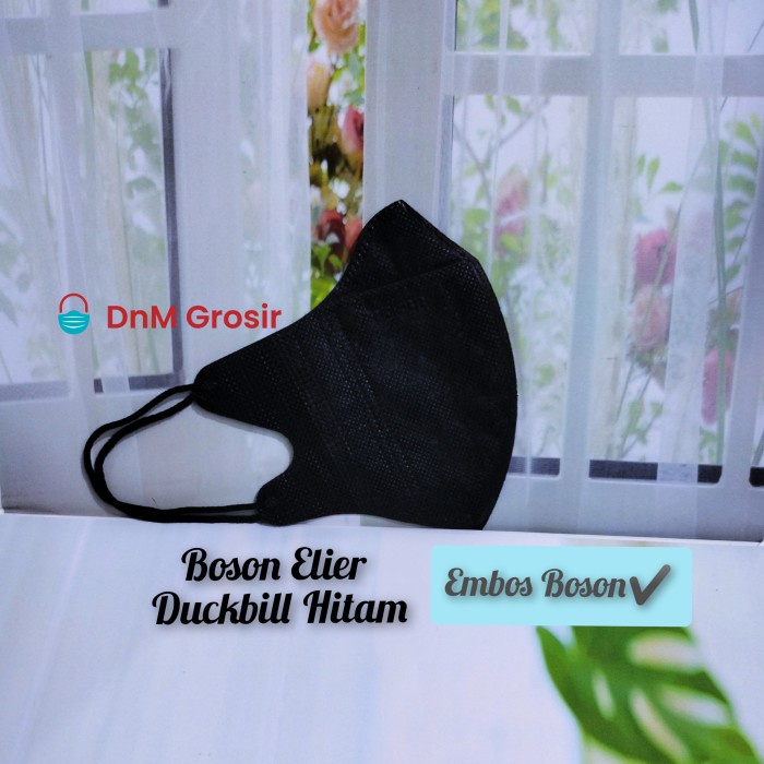 Masker Boson Duckbill Elier Hitam per karton 40 Box