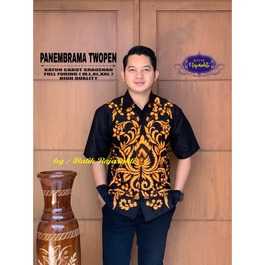 PANEMBRAMA TWO 2 Kemeja Batik Pria Lengan Pendek Katun Halus FULL FURING Rajasakti