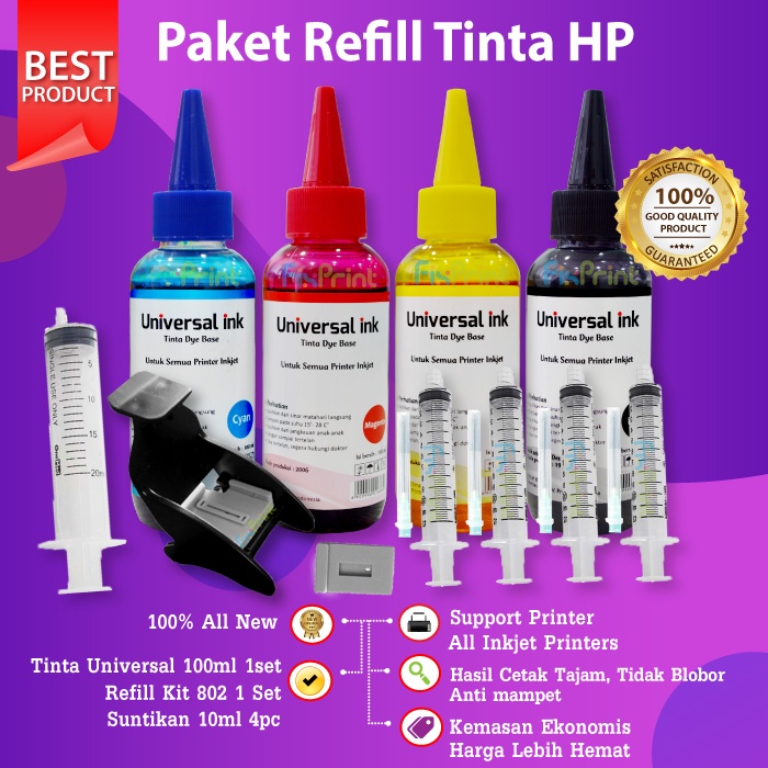 Paket Tinta Hp Diamond Ink Deskjet 2135 @4 Warna Dan Toolkit