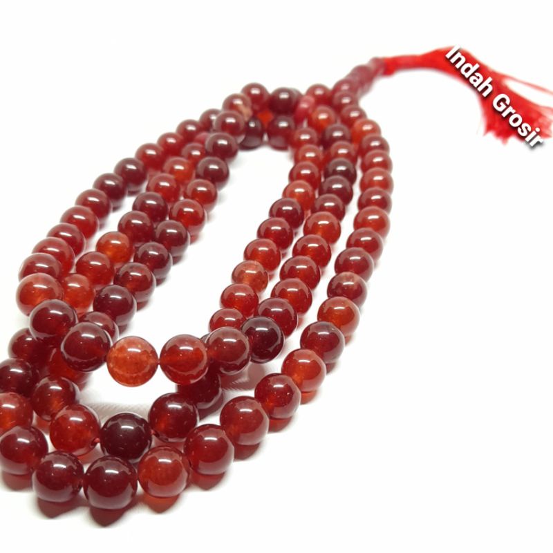 Tasbih Batu Giok Burma Kristal 8mm 99Butir Natural