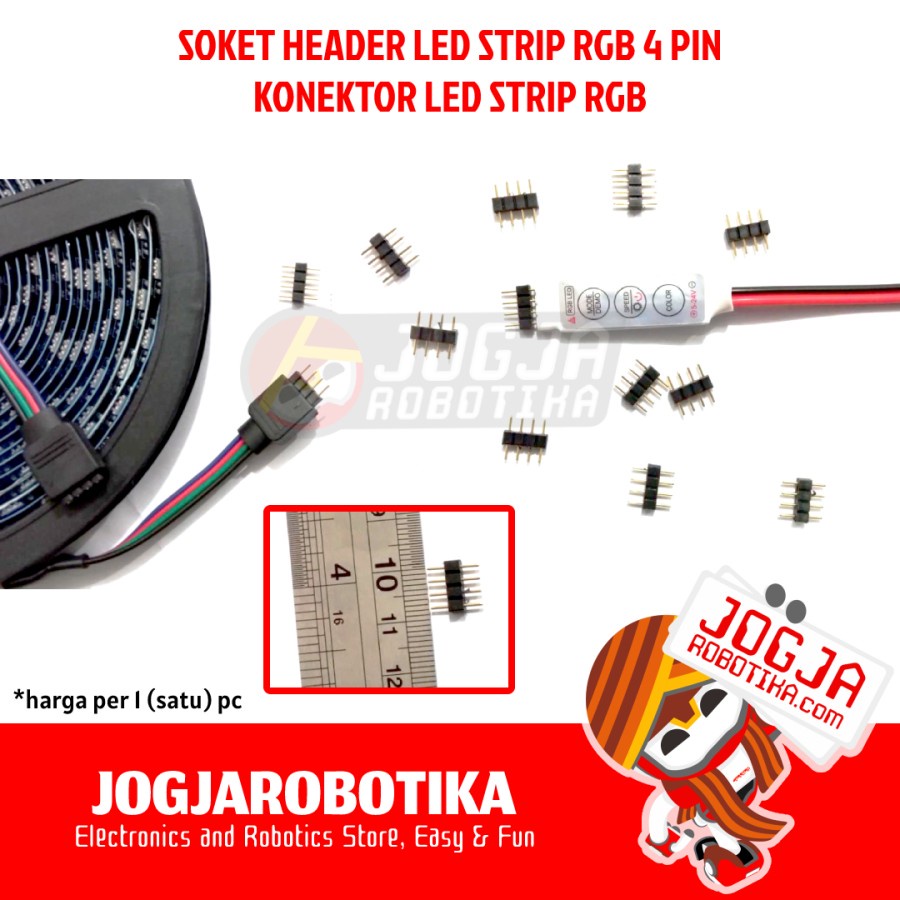 SOKET HEADER KONEKTOR SAMBUNGAN LED STRIP RGB 4 PIN