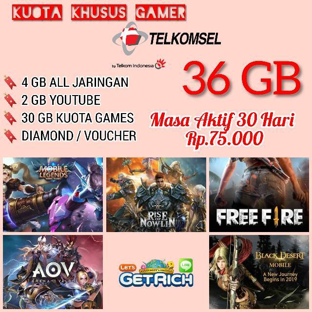 Kuota Game Telkomsel Gamesmax 30 Gb Shopee Indonesia