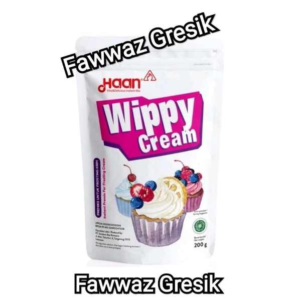 HAAN Wippy Cream 200gr Whippy Whip Whipping Cream Bubuk Instant Haan 200 Gr Pouch Promo