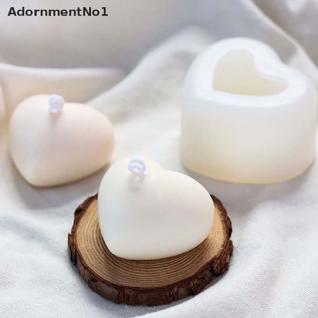 (AdornmentNo1) Cetakan Kue / Lilin DIY Bentuk Hati 3D Bahan Silikon