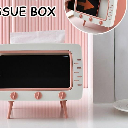 ➯ Kotak Tisu 2 in 1 / Box Tissue Tempat Tisu Tv Phone Holder - Hijau ➼