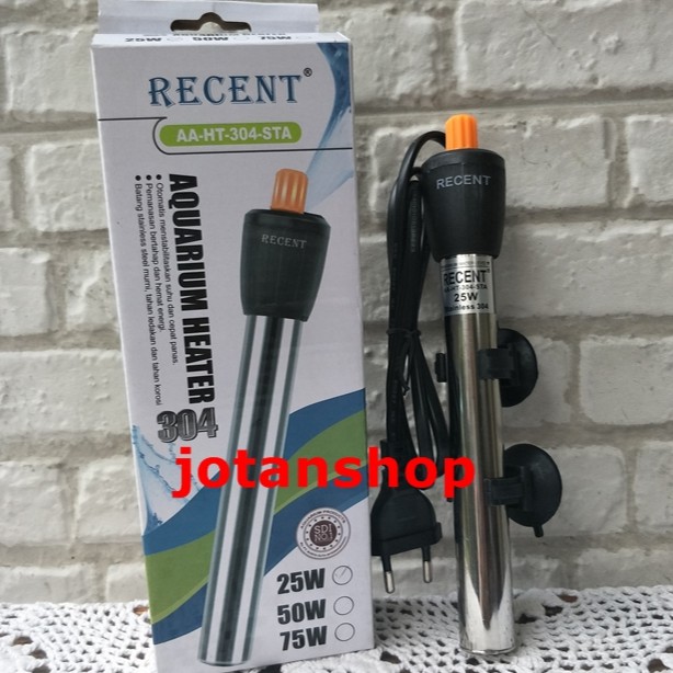 RECENT HEATER stainless steel besi 25watt penghangat pemanas air aquarium aquascape